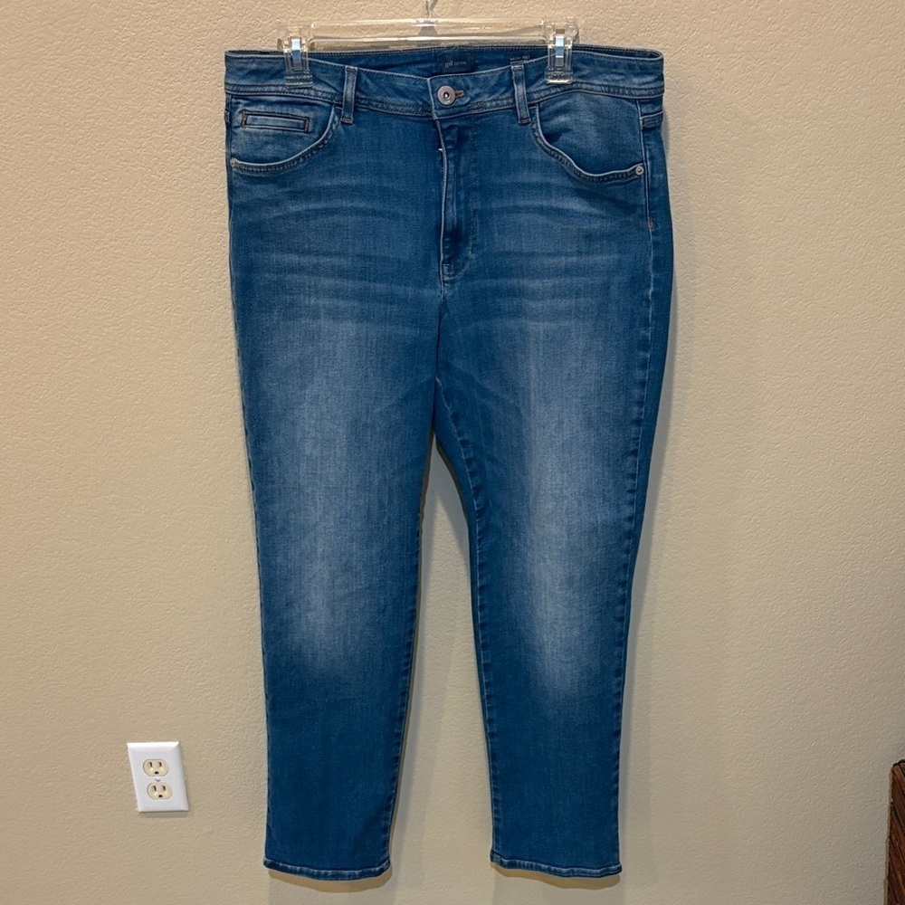 J. Jill Women's High Rise Straight Leg Ankle Blue Jeans-Size 12R